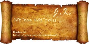 János Károly névjegykártya