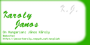 karoly janos business card