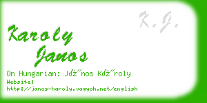karoly janos business card